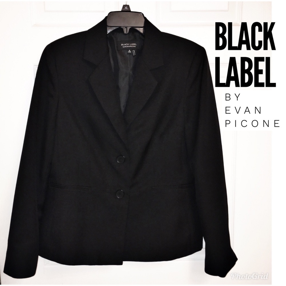 EVAN PICONE BLACK LABEL Black Blazer Size 12